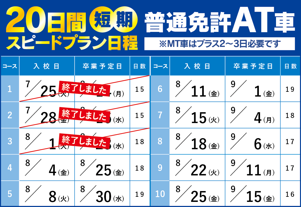 スケジュール【】